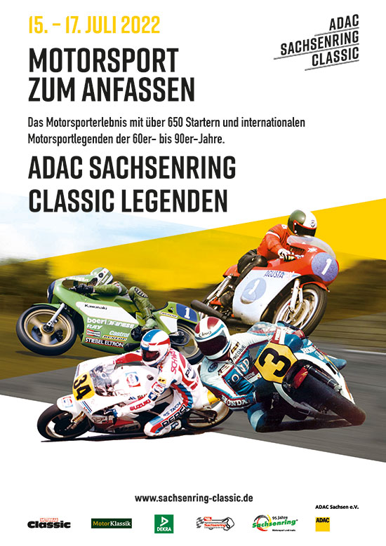 Plakat ADAC Sachsenring Classic 2022 Motorradmotiv