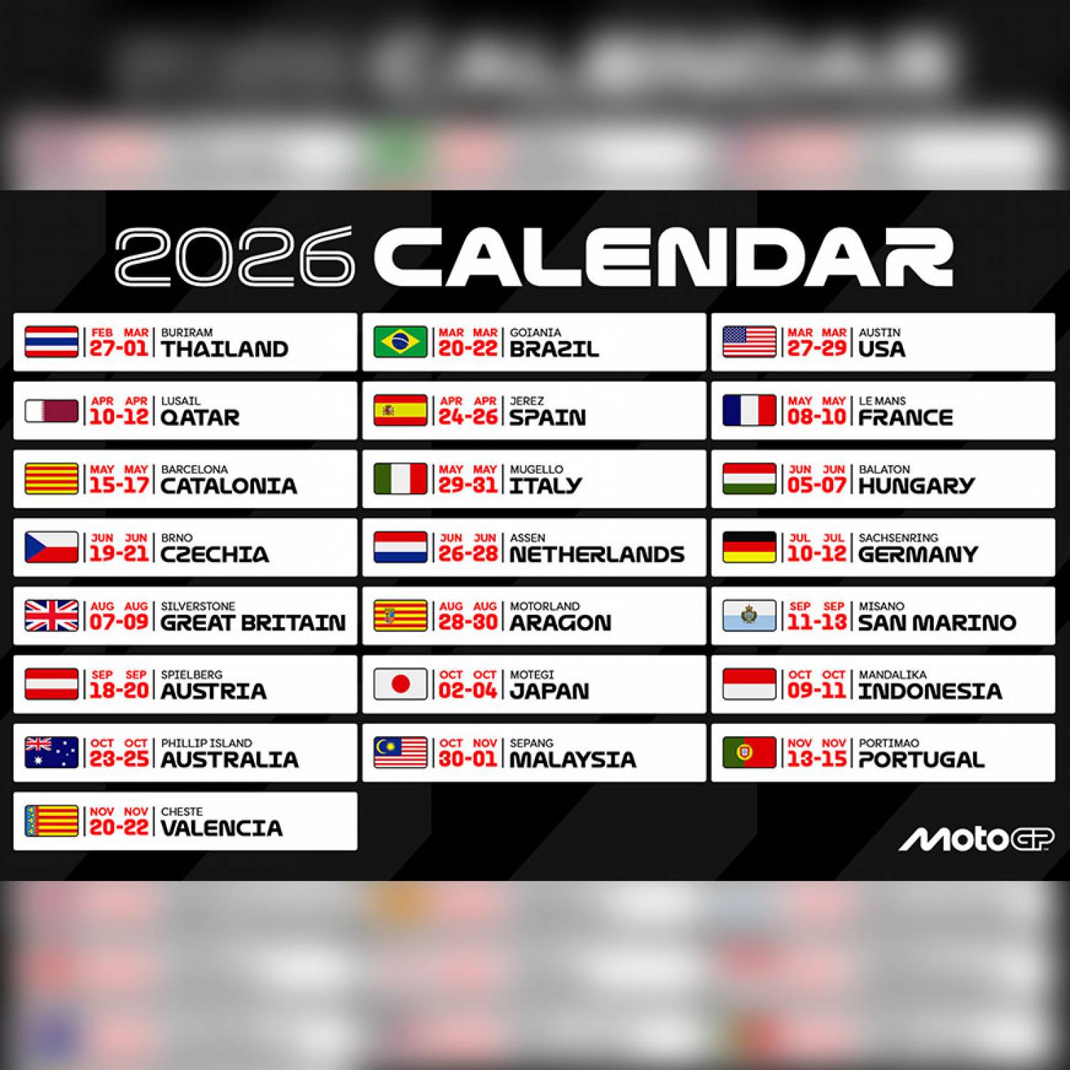 MotoGP präsentiert Kalender für 2026