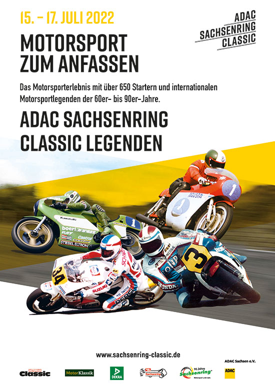 Plakat  ADAC Sachsenring Classic 2022 Motorradmotiv 
